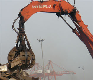 중국 금속 조각, 폐기물 덩어리 취급을 위한 유압 기계적인 굴착기 오렌지 필 횡령 협력 업체