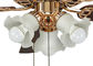 아크릴 철을 가진 전기도금을 한 로즈 금 현대 천장 선풍기 전등 설비 협력 업체